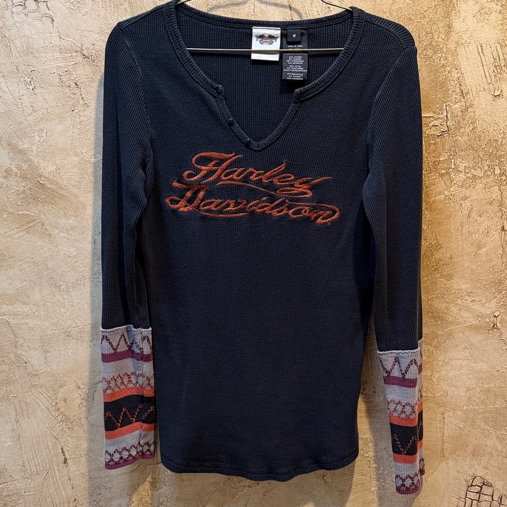 Harley-Davidson Women's Black Top with Orange Accents